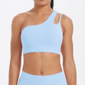 One-Shoulder Back-Slimming Yoga Bra Nude-Looking Push-Up Sports Underwear