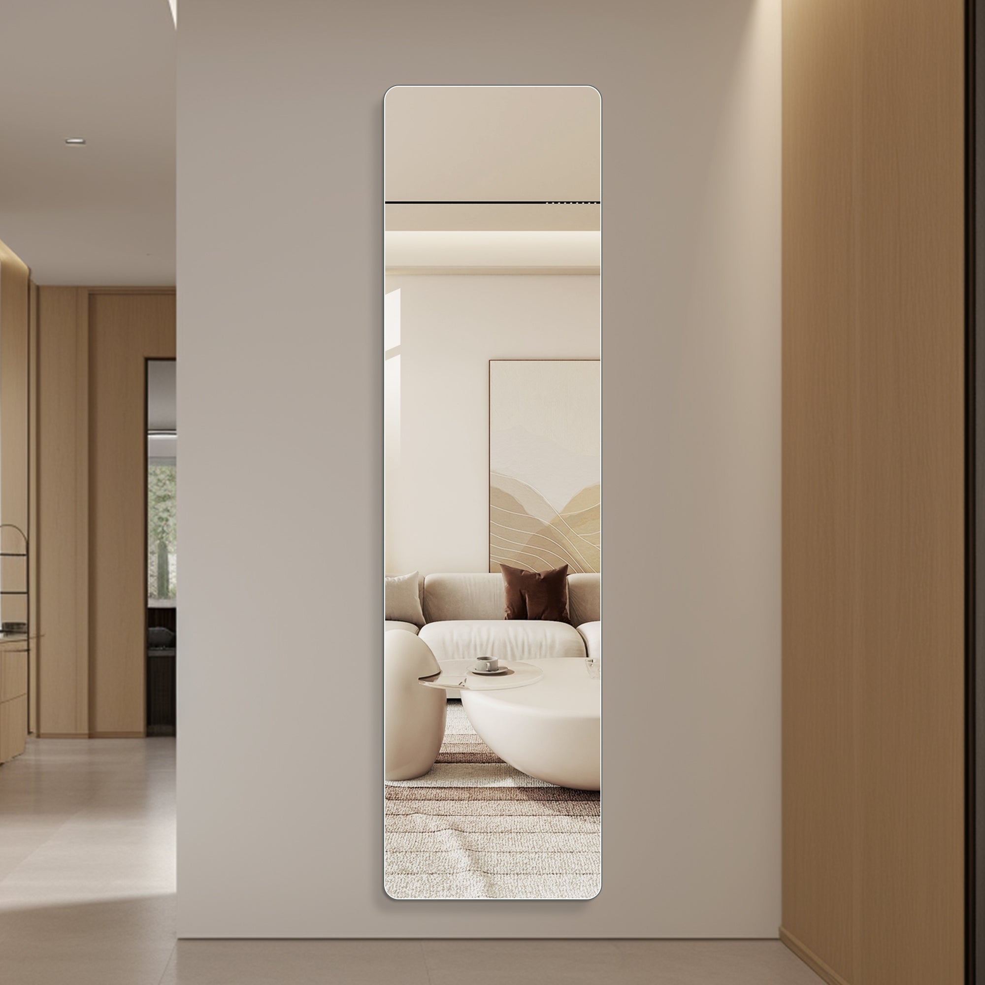 59 In. X 16 In. Rectangular Full Length Wall Mirror, 5mm Copper-Free Silver Glass Dressing Mirror For Bedroom And Closet, Shatter-Resistant Backing