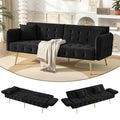 2 Seater Multifunctional Sofa Bed With Sleeping Function, Adjustable Backrest   Multi-Position Armrests. Modern Folding Sofa Bed For Living Room  Velvet Upholstery. Spacious Sleeping Area