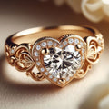 New Heart-shaped Zircon Openwork Ring