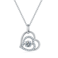S925 Sterling Silver 0.5ct D Color VVS1 Moissanite Interlocking Heart Necklace 45cm Platinum Plated GRA Certified Gift Box