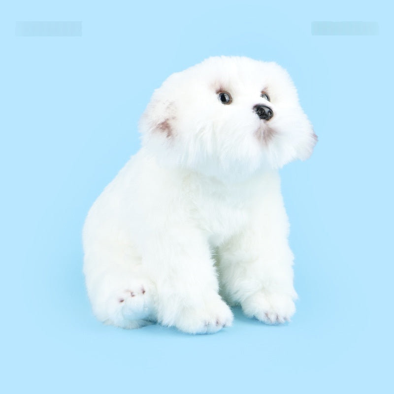 Toy White Dog Figurine Comfort Doll Birthday Gift