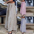 Spring Summer New Casual Versatile Striped Trousers With An Elastic Waist