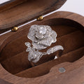 Fashionable Light-luxury High-end Diamond-studded Camellia Open Ring