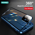 360 Metal Magnetic Phone Case Double Sided Hd Tempered Glass