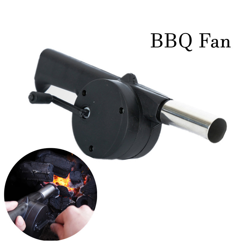 Outdoor Grill Fan Hand-Cranked Air Blower Portable BBQ Grill Fire Bellows Tools