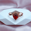 Love-shaped Birthstone School Graduation Ring