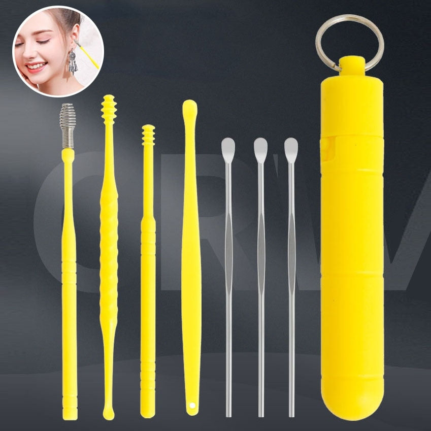 7PCS Ear Cleaner Earwax Removal Tool Reusable Ear Cleaning Wax Remover