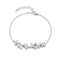 S925 Sterling Silver Lab-Grown Gemstone Butterfly Bracelet 16cm Blue P Ink Moissanite Platinum Plated Fashion Gift Box
