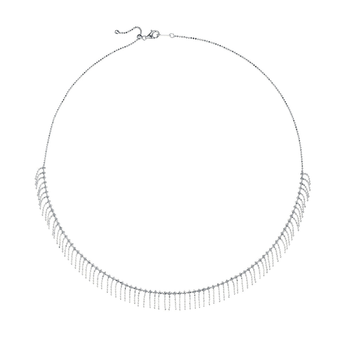 S925 Sterling Silver Tassel Necklace For Women 45cm Adjustable 3.9g Lightweight 10.5mm Wide Platinum Gold Rose Gold Plated Gift Box
