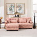 Modular Sectional Sofa Cloud Couch, Deep Seat L Shaped Couch With Ottoman,Sofa Sectional Couches For Living Room, Comfy Advanced Flannelette Loveseat With 4 Pillows