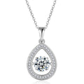 S925 Sterling Silver 1ct D Color VVS1 Moissanite Teardrop Necklace 45cm Platinum Plated Pave Halo GRA Certified Gift Box