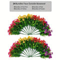 Christmas Decorations, 24 Bouquets Of Artificial Christmas Flowers, Realistic Plastic Flowers, Christmas Tree Ornaments, Maintenance-free Holiday Decorations, Artificial Christmas Flowers,