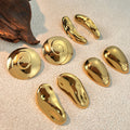 18K Gold plated Stainless Steel Geometric Plain finish Earrings Womens European And American Style