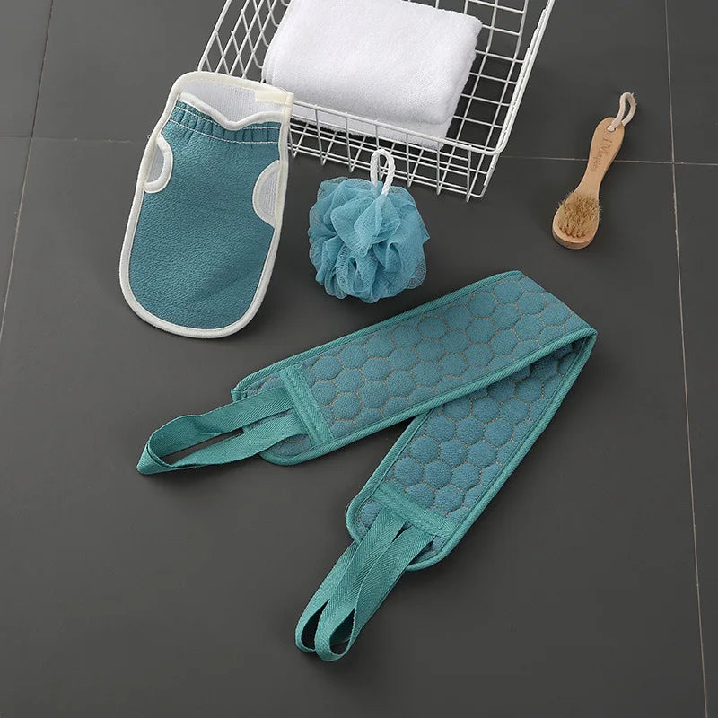 3pcs Set Belt Towel Ball Glove Deep Mud Clean  Body Washcloth