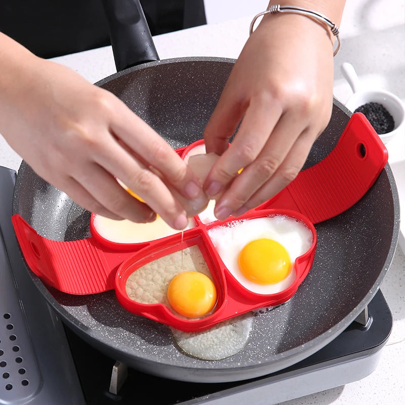 4-Hole Silicone Mold Egg Pancake Ring Nonstick Omelet Mold Pancake Pan