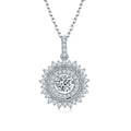 S925 Sterling Silver 0.5ct D Color VVS1 Moissanite Sunburst Halo Necklace 45cm Platinum Plated GRA Certified Gift Box