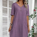 Summer V-neck Loose And Comfortable Resort Dress