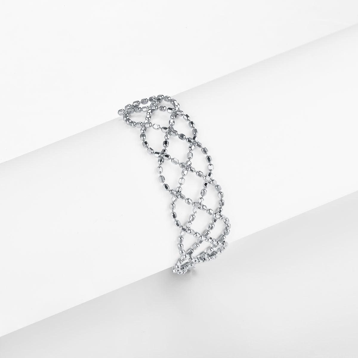 S925 Sterling Silver Hollow Mesh Ring 0.6g Ultra-Light 14-21mm Adjustable 8.4mm Wide Platinum Gold Rose Gold Plated Gift Box