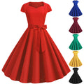Solid-color Sleeveless A-line Dress With A Belt