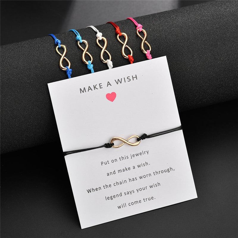 Fashionable Accessory Blessing Cardstyle Infinity Bracelet For Women