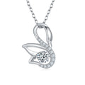 S925 Sterling Silver 0.5ct D Color VVS1 Moissanite Swan Pendant Necklace 45cm Platinum Plated Hypoallergenic GRA Certified Gift Box