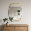 24x36 In Gold Metal Framed Oval Vanity Bathrrom Mirror For Wall