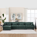 Modular Sectional Sofa Cloud Couch, L Shaped Sectional Couches For Living Room, Deep Seat Modular Couch With Round Armrests 6 Pillows, 4-Seater Modern Comfy Advanced Flannelette Sofa For Bedroom