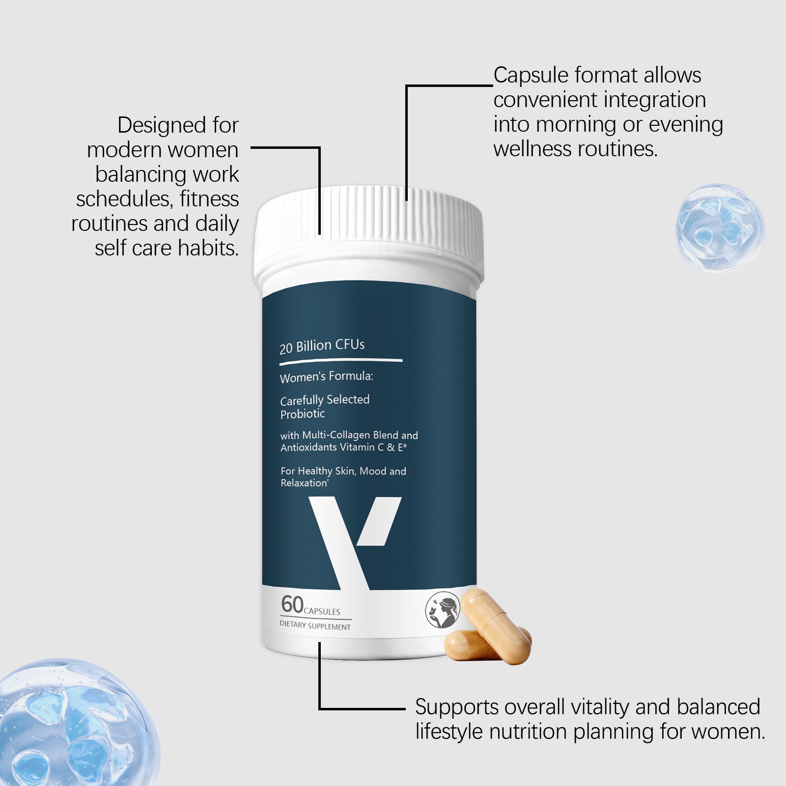 Female Vitality State Moisturizing Capsules For Skin