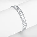 S925 Sterling Silver 10mm Wide Hollow Mesh Bracelet 18.5cm Adjustable 3.1g Platinum Gold Rose Gold Plated Gift Box