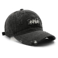 Single-color Embroidered Label With Frayed Edges, Washed And Aged For A Retro And Casual Look. Baseball Cap With Curved Brim, Suitable For Street Entertainment And Travel.