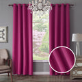 Plain Rose Red Shading Window Curtain Screen For Bedroom Home Decor
