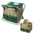 Folding Gardening Stool Tote Bag with Garden Tool Organizer Seat Storage Chair