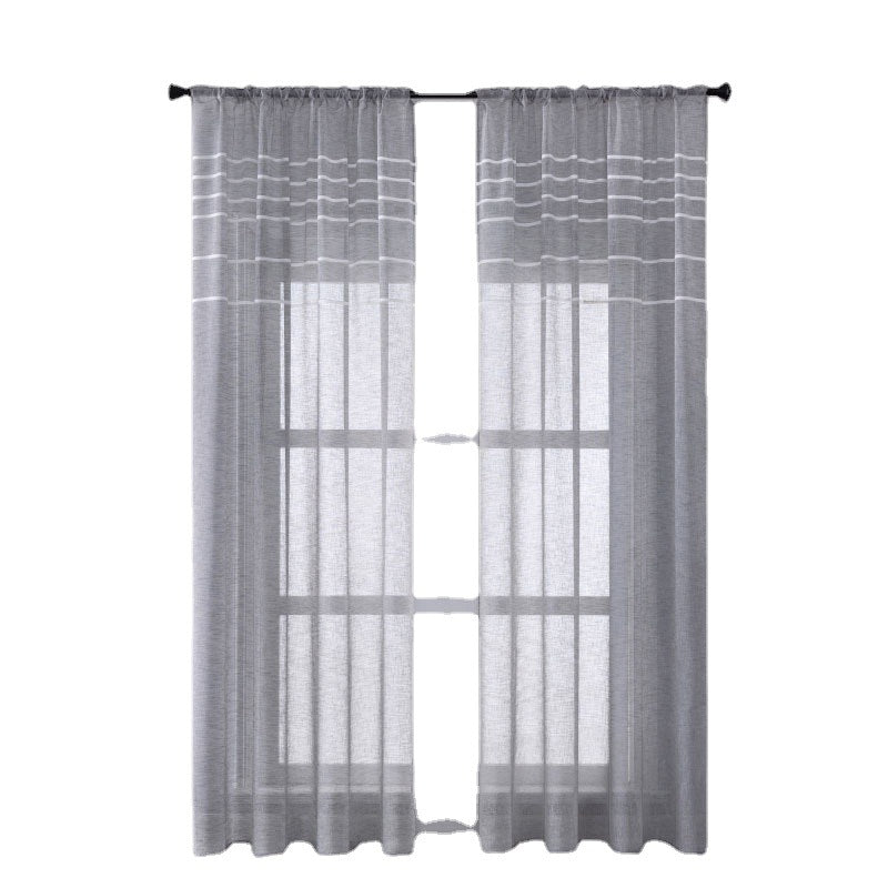 Plain Jacquard Home Bedroom Living Room Blackout Window Curtain