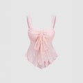 French-style Solid-color Lace Jacquard Camisole Top