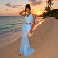 Halter-neck Sleeveless High-waisted Mesh Dress