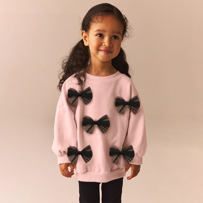 Girls Round-neck Long-sleeve Casual Pullover