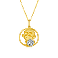 S925 Sterling Silver Gold Plated 1ct D Color VVS1 Moissanite Monkey Necklace 5.4g Chinese Zodiac Benmingnian Gift GRA Certified Gift Box