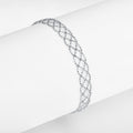 S925 Sterling Silver Hollow Mesh Bracelet 2.2g Lightweight 18.5cm Adjustable 8.0mm Width 3 Colors Platinum Gold Rose Gold Plated Gift Box