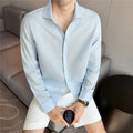 Lyocell-linen-cotton Blend Summer Square-neck Shirt
