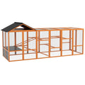 Wooden Chicken Coop Run For 6 -10 Chickens, Hen House Add-On With Storage, Perches,