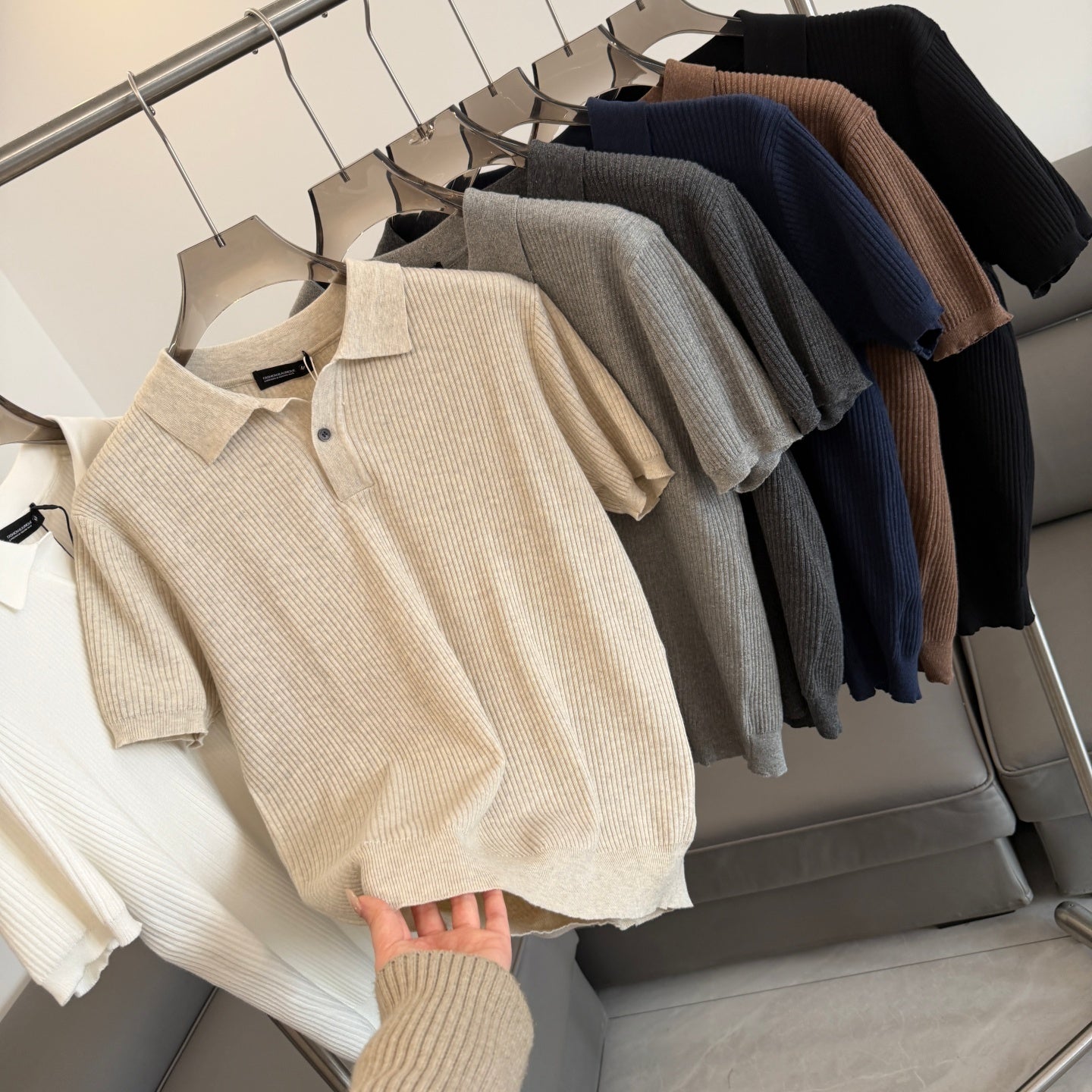 Men's Polo Knitted Short-Sleeve T-Shirt