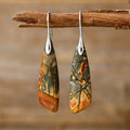Bohemian Emperor Stone Geometric Pendant Earrings