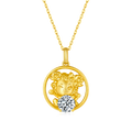 S925 Sterling Silver Gold Plated 1ct D Color VVS1 Moissanite Chinese Zodiac Goat Necklace 4.5g Benmingnian Gift GRA Certified Gift Box