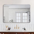 30x40 Inch Silver Metal Framed Rectangular Rectangular Bathrrom Mirror For Wall. W2203134526