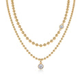 S925 Sterling Silver 1ct D Color VVS1 Moissanite Double Layer Beaded Necklace 40cm 23.3g Gold Plated GRA Certified Gift Box