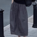 French-style Sophisticated Gray Skirt For Women Summer Season