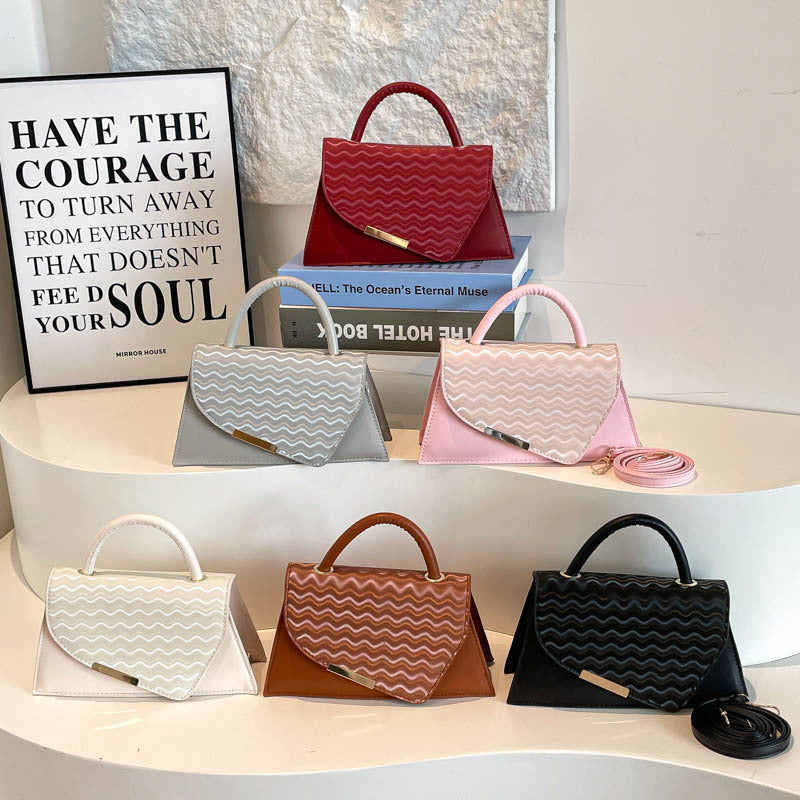 Solid-color Single-shoulder Commuter Niche Handheld Square Bag Womens Crossbody Bag