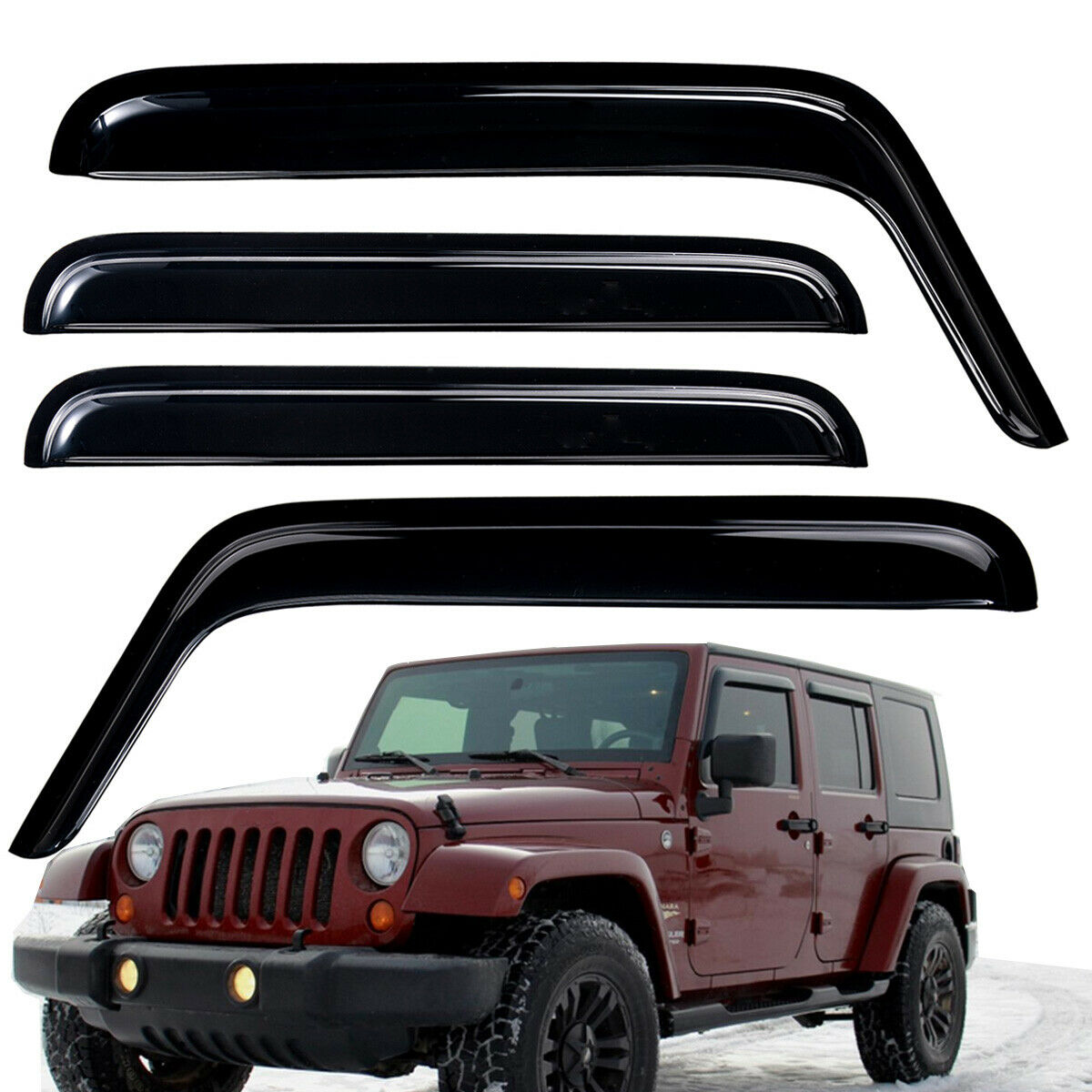 4pcs Out Channel Style Sun Rain Window Visors Visor For 772020