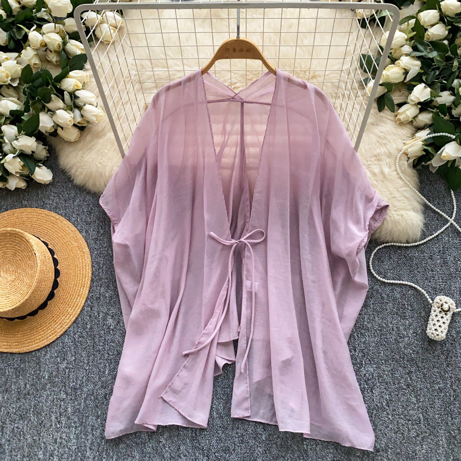Womens Solid-color Loose-fitting Skin-friendly Breathable Minimalist Jacket